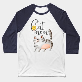 Mom of the Gray Cat Baseball T-Shirt